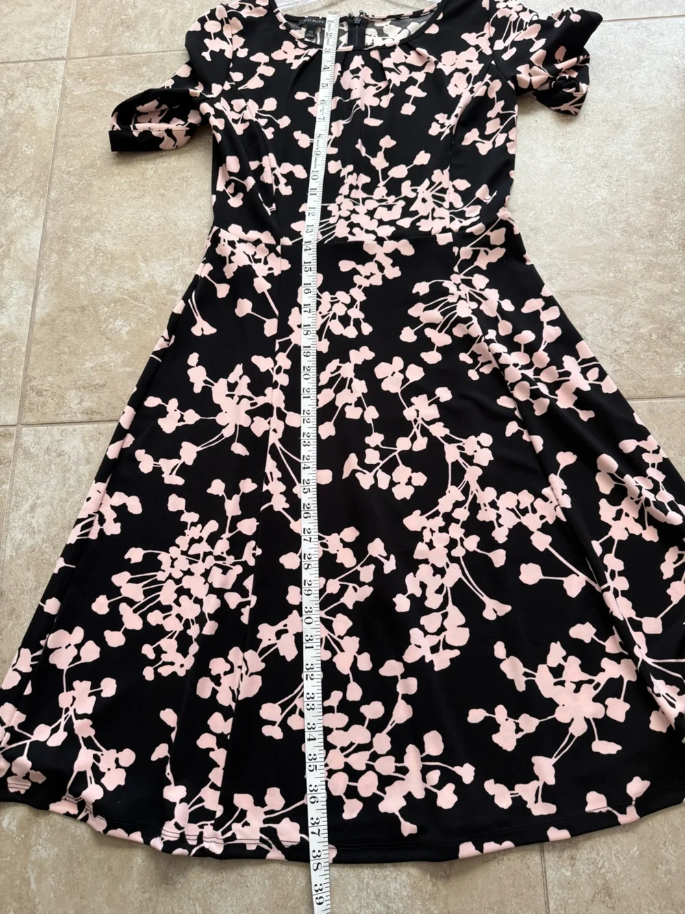 Black & Light Pink Floral A-Line Women’s Dress sz xs